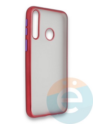 Накладка силиконовая матовая с перламутровой окантовкой для Huawei Y7P/P40 Lite E 2020 красная - фото 36755