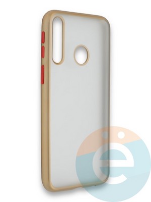 Накладка силиконовая матовая с перламутровой окантовкой для Huawei Y7P/P40 Lite E 2020 золотистая - фото 36757