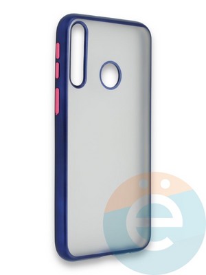 Накладка силиконовая матовая с перламутровой окантовкой для Huawei Y7P/P40 Lite E 2020 синяя - фото 36758
