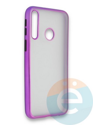 Накладка силиконовая матовая с перламутровой окантовкой для Huawei Y7P/P40 Lite E 2020 фиолетовая - фото 36759