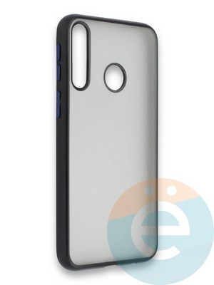 Накладка силиконовая матовая с перламутровой окантовкой для Huawei Y7P/P40 Lite E 2020 черная - фото 36760