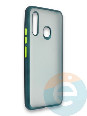 Накладка силиконовая матовая с перламутровой окантовкой для Samsung Galaxy A70E зеленая - фото 36810