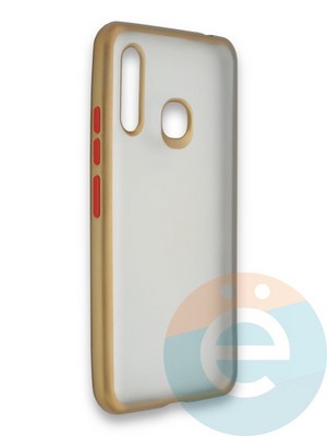 Накладка силиконовая матовая с перламутровой окантовкой для Samsung Galaxy A70E золотистая - фото 36811