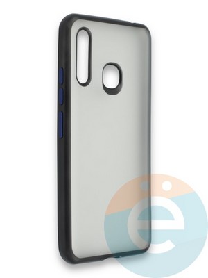 Накладка силиконовая матовая с перламутровой окантовкой для Samsung Galaxy A70E синяя - фото 36812