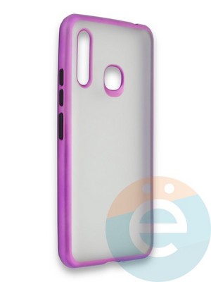 Накладка силиконовая матовая с перламутровой окантовкой для Samsung Galaxy A70E фиолетовая - фото 36813