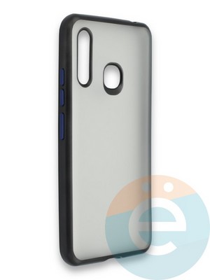 Накладка силиконовая матовая с перламутровой окантовкой для Samsung Galaxy A70E черная - фото 36814