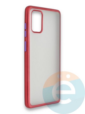 Накладка силиконовая матовая с перламутровой окантовкой для Samsung Galaxy A71 красная - фото 36815