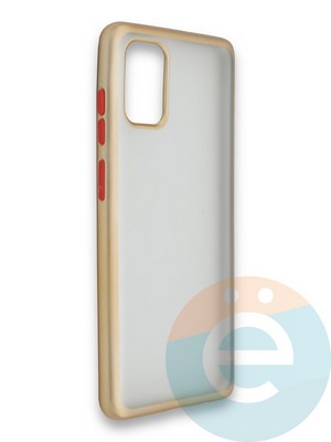 Накладка силиконовая матовая с перламутровой окантовкой для Samsung Galaxy A71 золотистая - фото 36817