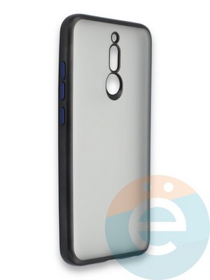 Накладка силиконовая матовая с перламутровой окантовкой для Xiaomi Redmi 8 черная - фото 36826