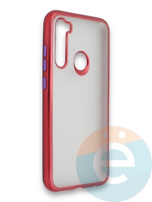 Накладка силиконовая матовая с перламутровой окантовкой для Xiaomi Redmi Note 8 красная - фото 36833