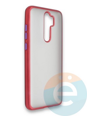 Накладка силиконовая матовая с перламутровой окантовкой для Xiaomi Redmi Note 8 Pro красная - фото 36839