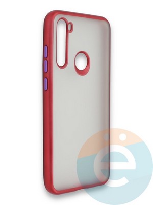 Накладка силиконовая матовая с перламутровой окантовкой для Xiaomi Redmi Note 8T красная - фото 36851
