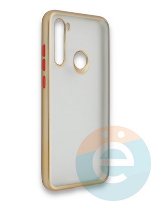 Накладка силиконовая матовая с перламутровой окантовкой для Xiaomi Redmi Note 8T золотистая - фото 36853