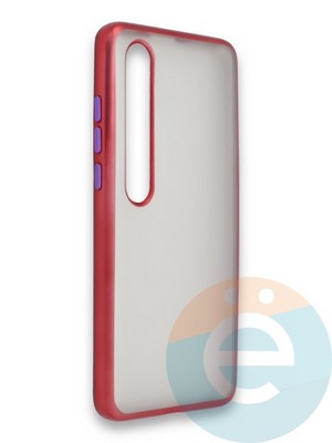 Накладка силиконовая матовая с перламутровой окантовкой для Xiaomi Mi 10 красная - фото 36857