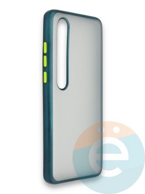 Накладка силиконовая матовая с перламутровой окантовкой для Xiaomi Mi 10 зеленая - фото 36858