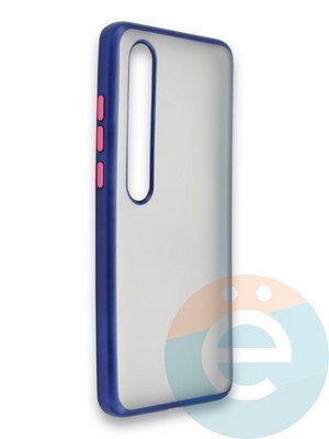 Накладка силиконовая матовая с перламутровой окантовкой для Xiaomi Mi 10 синяя - фото 36860