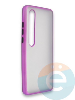 Накладка силиконовая матовая с перламутровой окантовкой для Xiaomi Mi 10 фиолетовая - фото 36861