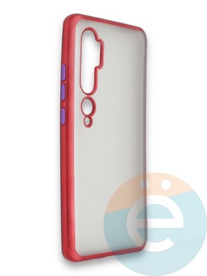 Накладка силиконовая матовая с перламутровой окантовкой для Xiaomi Mi Note 10 красная - фото 36863