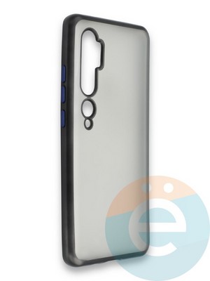 Накладка силиконовая матовая с перламутровой окантовкой для Xiaomi Mi Note 10 черная - фото 36867