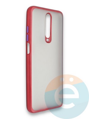 Накладка силиконовая матовая с перламутровой окантовкой для Xiaomi Redmi K30/K30 Pro красная - фото 36868