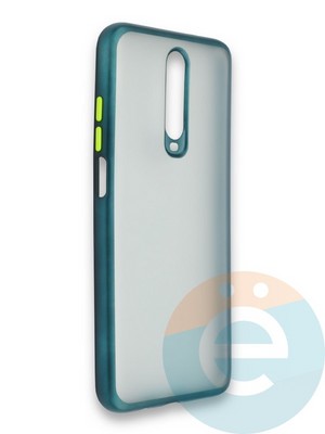 Накладка силиконовая матовая с перламутровой окантовкой для Xiaomi Redmi K30/K30 Pro зеленая - фото 36869