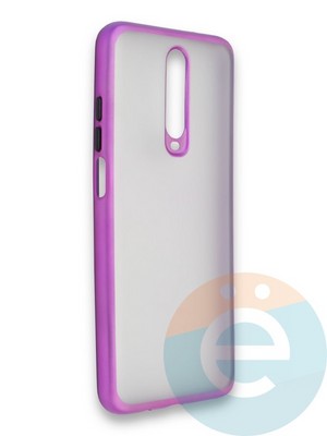 Накладка силиконовая матовая с перламутровой окантовкой для Xiaomi Redmi K30/K30 Pro фиолетовая - фото 36872