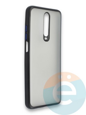 Накладка силиконовая матовая с перламутровой окантовкой для Xiaomi Redmi K30/K30 Pro черная - фото 36873