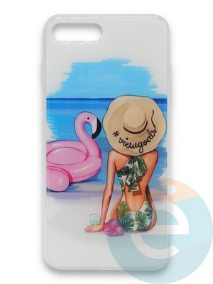 Накладка силиконовая Girl Style для Apple Iphone 5/5s/SE Beach - фото 37089