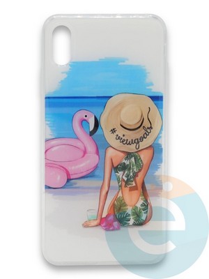 Накладка силиконовая Girl Style для Apple Iphone X/XS Beach - фото 37071