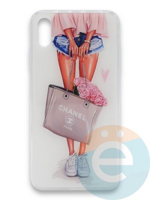 Накладка силиконовая Girl Style для Apple Iphone X/XS Flowers - фото 37072