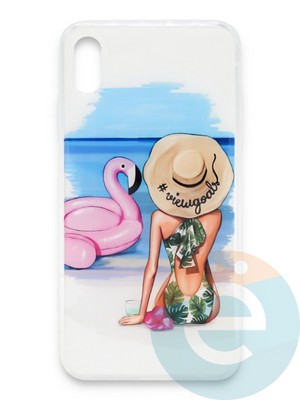 Накладка силиконовая Girl Style для Apple Iphone Xs Max Beach - фото 37214