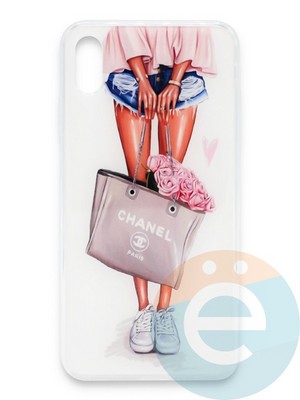 Накладка силиконовая Girl Style для Apple Iphone Xs Max Flowers - фото 37215