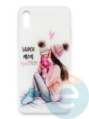 Накладка силиконовая Girl Style для Apple Iphone Xs Max Super Mom - фото 37218