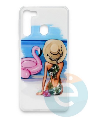 Накладка силиконовая Girl Style для Samsung Galaxy A21 Beach - фото 37247