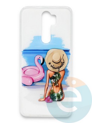 Накладка силиконовая Girl Style для Xiaomi Redmi Note 8 Pro Beach - фото 37257