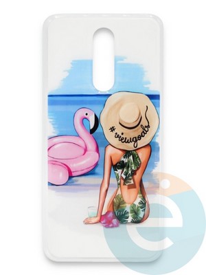 Накладка силиконовая Girl Style для Xiaomi Redmi 8 Beach - фото 37267