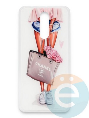 Накладка силиконовая Girl Style для Xiaomi Redmi 8 Flowers - фото 37269