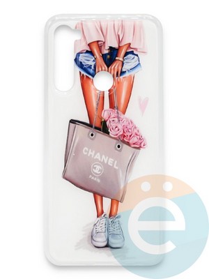Накладка силиконовая Girl Style для Xiaomi Redmi Note 8 Flowers - фото 37279