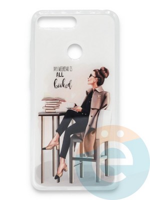 Накладка силиконовая Girl Style для Huawei Honor 7A Pro/Y6 2018 All Booked - фото 37376