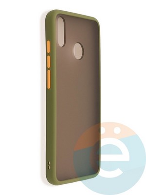 Накладка пластиковая с силиконовой окантовкой для Huawei Honor 8x хаки - фото 37388