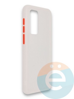 Накладка пластиковая с силиконовой окантовкой для Huawei P40 белая - фото 37390