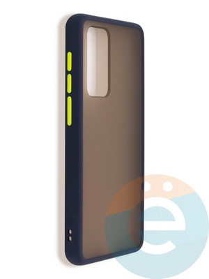 Накладка пластиковая с силиконовой окантовкой для Huawei P40 синяя - фото 37393