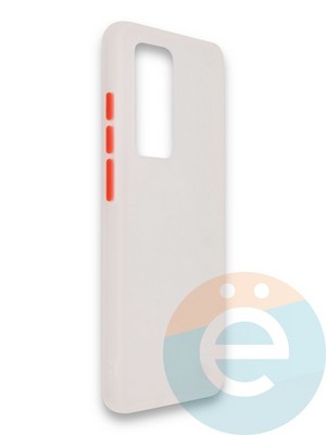 Накладка пластиковая с силиконовой окантовкой для Huawei P40 Pro белая - фото 37398