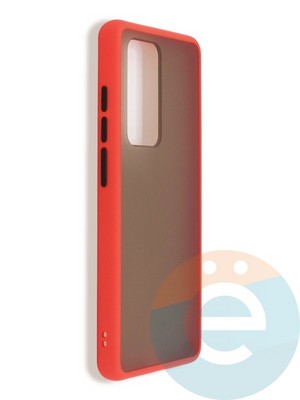 Накладка пластиковая с силиконовой окантовкой для Huawei P40 Pro красная - фото 37400