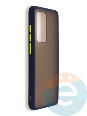 Накладка пластиковая с силиконовой окантовкой для Huawei P40 Pro синяя - фото 37401