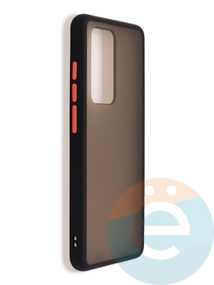 Накладка пластиковая с силиконовой окантовкой для Huawei P40 Pro черная - фото 37403