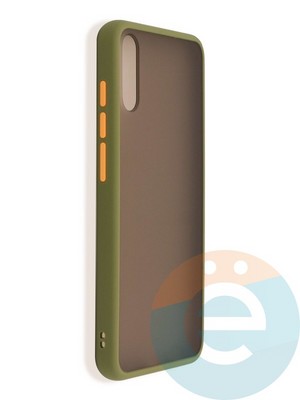 Накладка пластиковая с силиконовой окантовкой для Huawey Enjoy 10E хаки - фото 37408