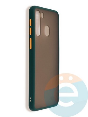 Накладка пластиковая с силиконовой окантовкой для Samsung Galaxy A21 красная - фото 37412