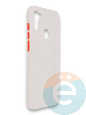 Накладка пластиковая с силиконовой окантовкой для Samsung Galaxy M11 белая - фото 37416