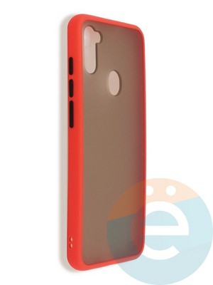 Накладка пластиковая с силиконовой окантовкой для Samsung Galaxy M11 красная - фото 37418